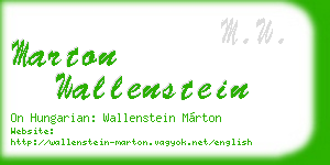 marton wallenstein business card